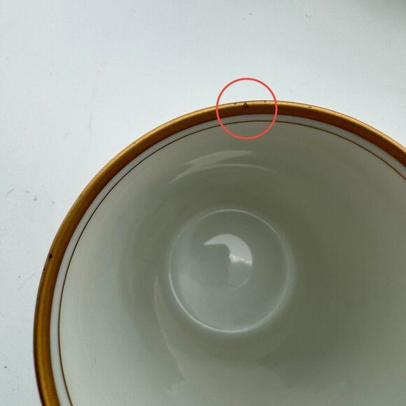 VTG Fitz and Floyd St Nicholas Santa Whisper Set Of 6 Mugs 1978 Gold Candy cane - Picture 10 of 10